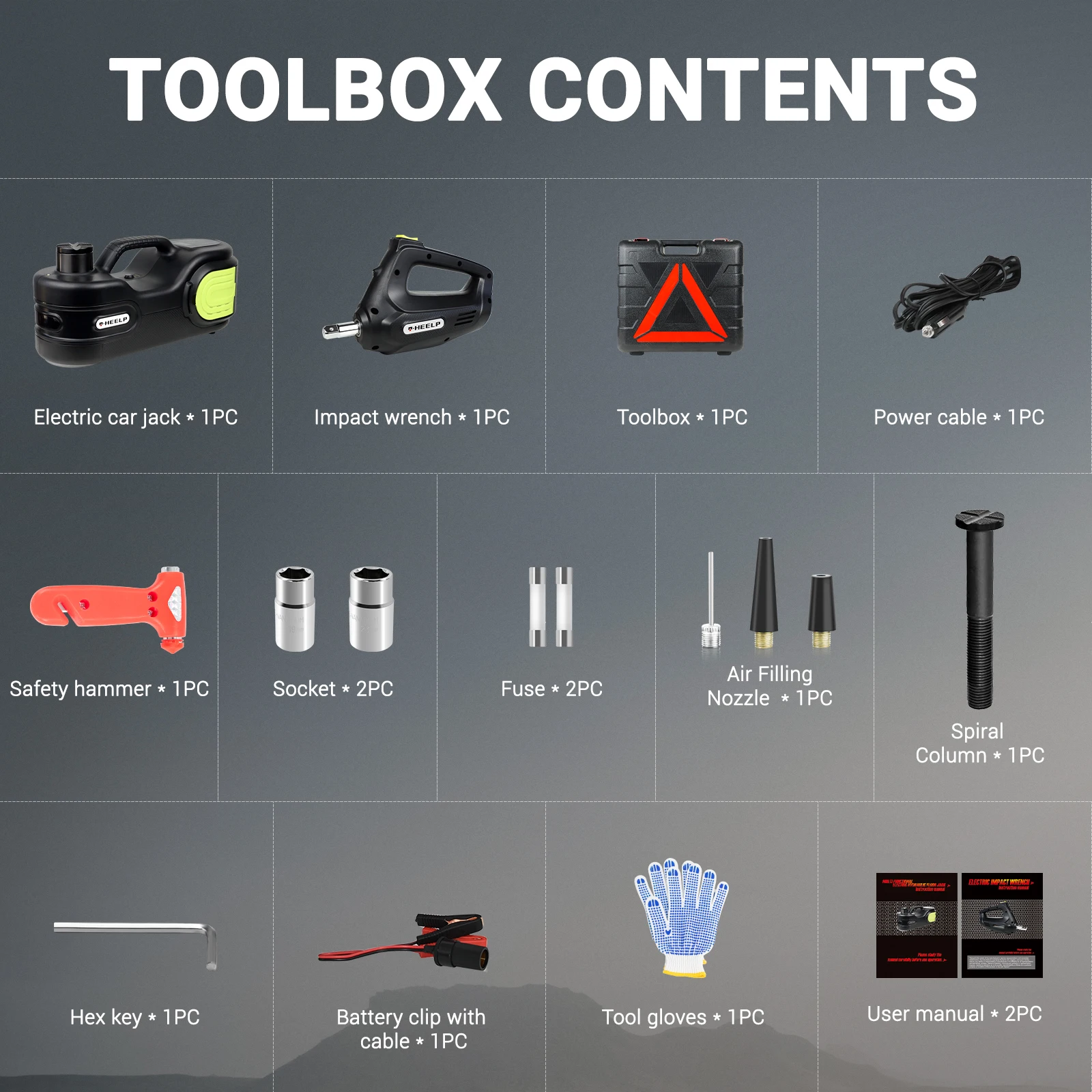 

FOVOW Новое поступление цены 5T 12V Модернизированный электрический автомобильный домкрат с двухцилиндровым воздушным насосом, сенсорным ЖК-экраном и ударным гайковертом