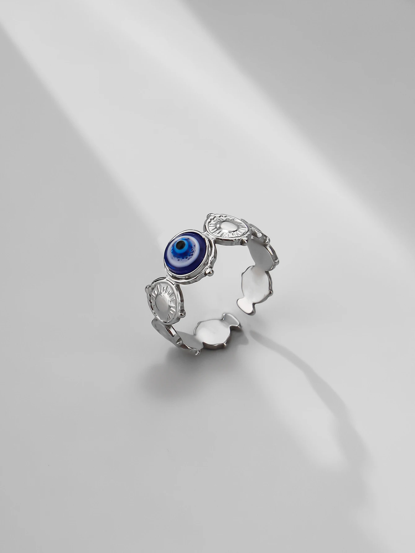 Original Design Devil's Eye Ring Blue Eye Ring Multi Style Design Flower Alloy Opening Adjustable Men's and Women's Rings