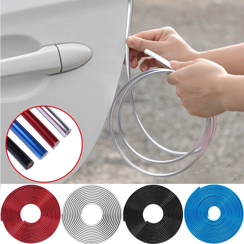 

5m PVC Electroplating Seal Strip Car Door Anti-collision Strips Anti Scrach Crash Protection U-shaped Glossy Invisible Decal