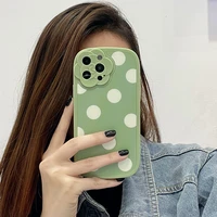spring and summer new simple wave point lens stereo flower mobile phone case is suitable for iphone 11 12 13pro max