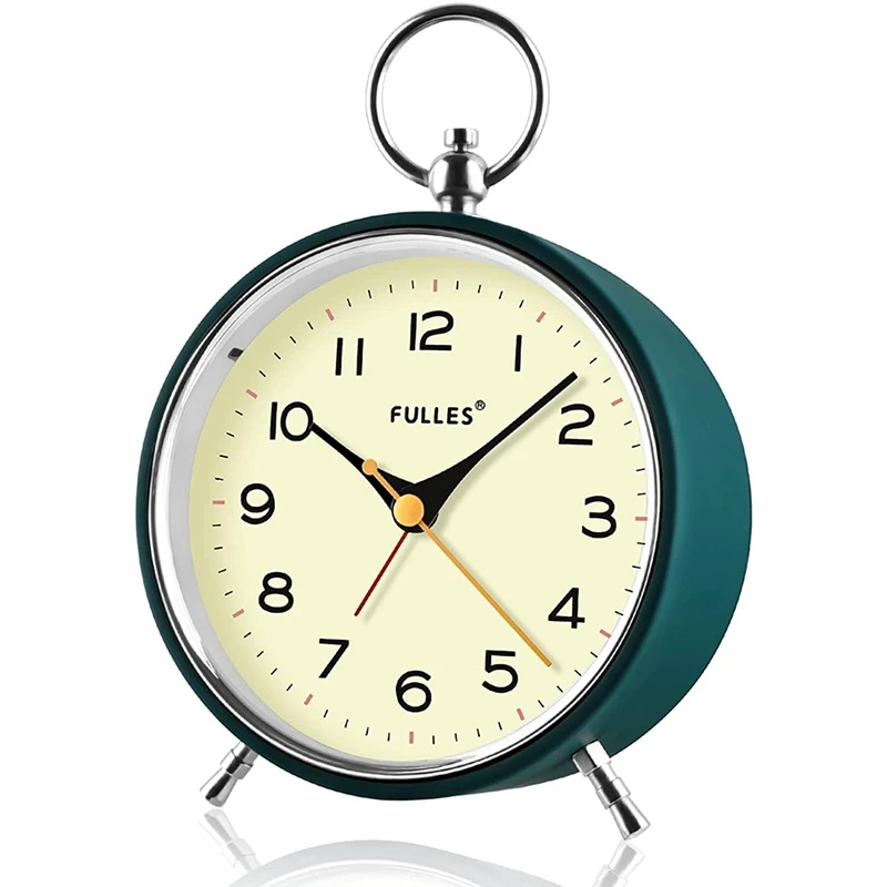 

Analog Alarm Clock Non Ticking With Night Light Retro Silent Alarm Clock Battery Operated Mini Clock For Kids Bedroom