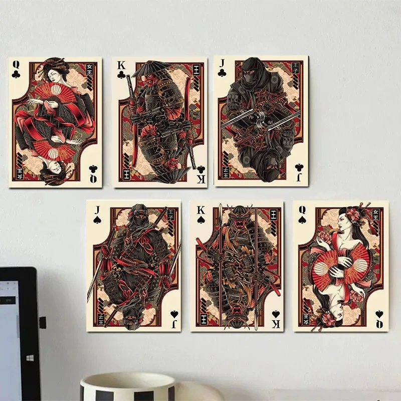 Самурайский покер Gachi Nindori постер на холсте без рамы распылительная живопись