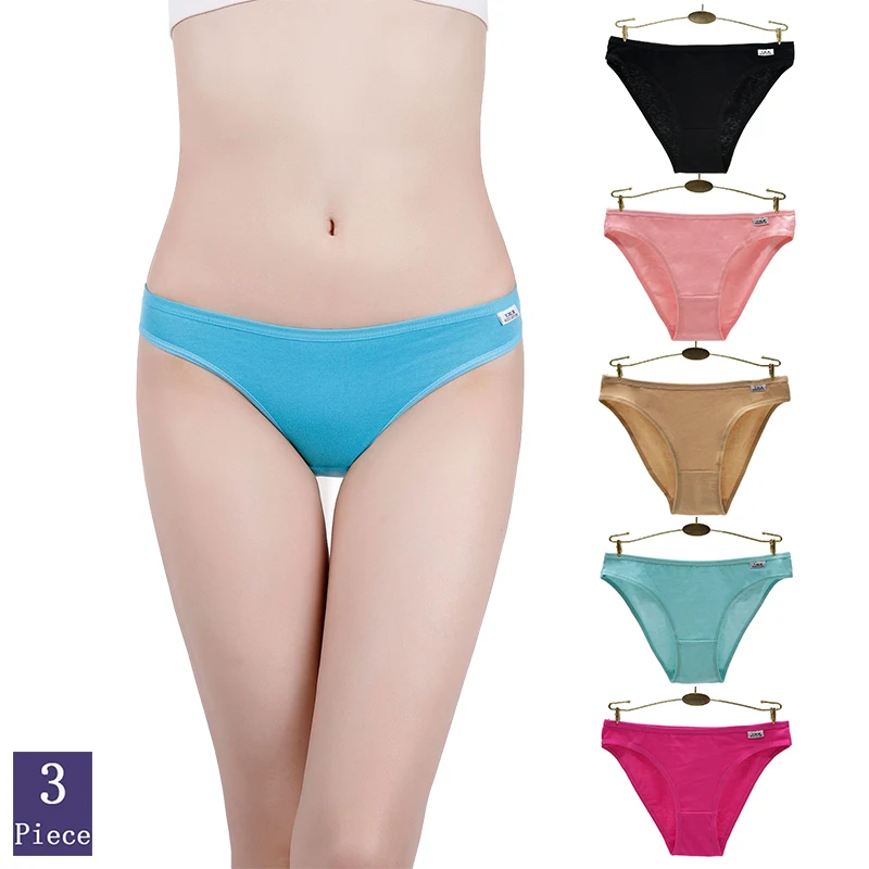 

3pcs/Set Woman Panties Low Waist Lady Sexy Lingerie Fashion 95%Cotton Underwear Soft Comfortable Solid Color Style Girl Briefs