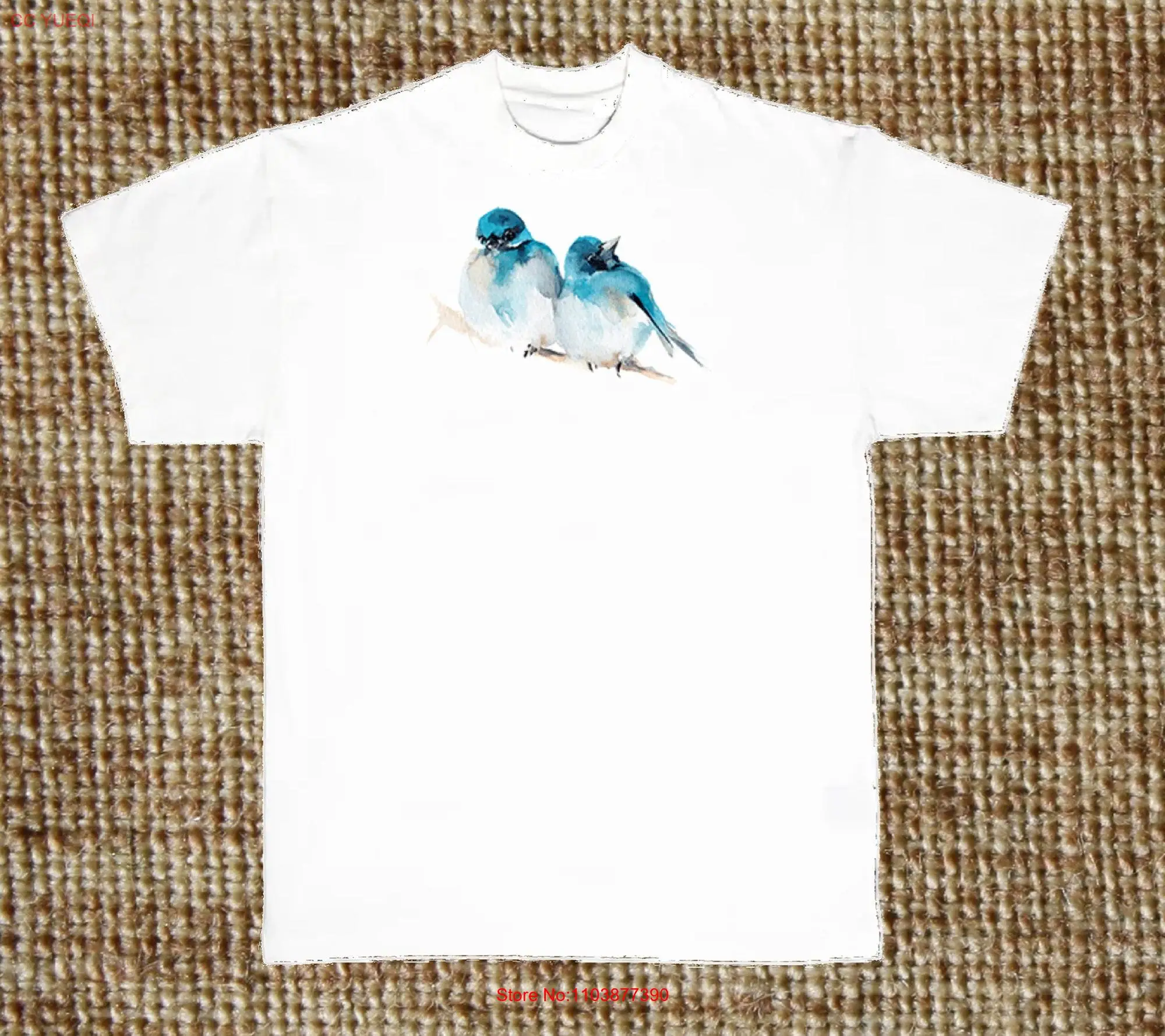 Blue Bird T Shirt Watercolor Birds SweaT Available on Request 213a long or short sleeves
