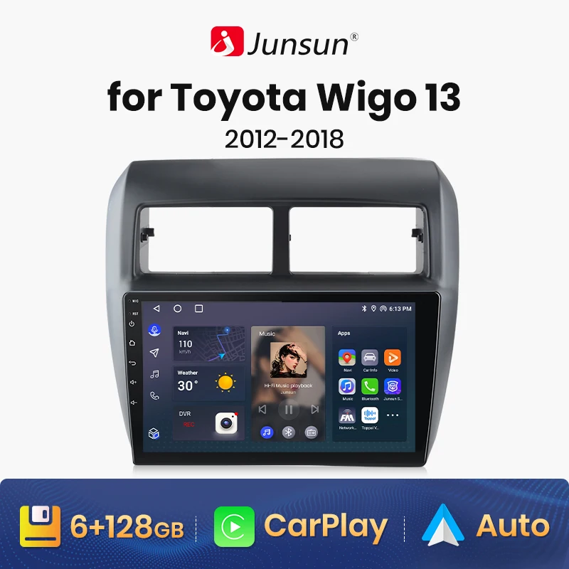 

Автомагнитола Junsun V1 для TOYOTA Wigo AGYA 2012-2018, 4G, GPS