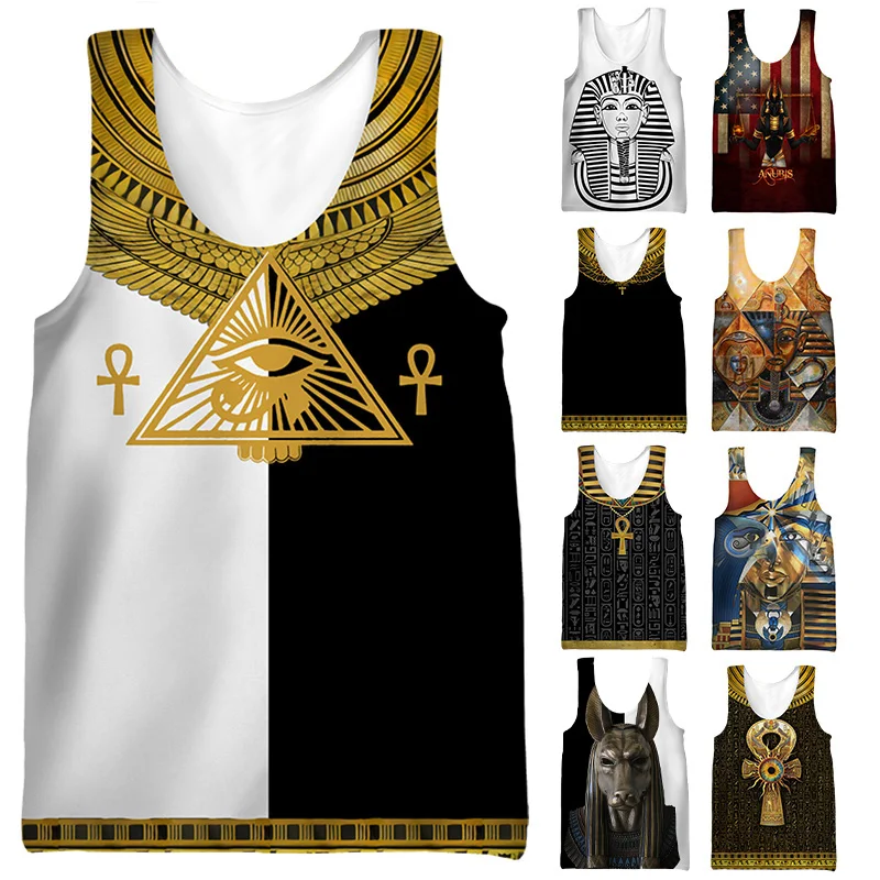 

Egyptian Eye of Horus Women's Tank Top - Summer 2023 Streetwear Ancient Egypt Symbol Tee Shirt Oversized for Men and Women