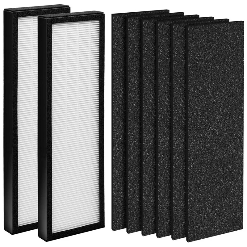 

A06I 2 Pack True FLT4825 HEPA Replacement Filter B For Germ Guardian, AC4300/AC4800 And More, 2 HEPA+6 Carbon Pre-Filter