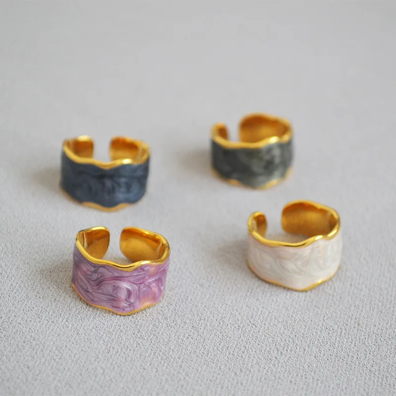 

Ring Korean version of the creative color ice cream ring irregular modern fashion open ring index finger ring female