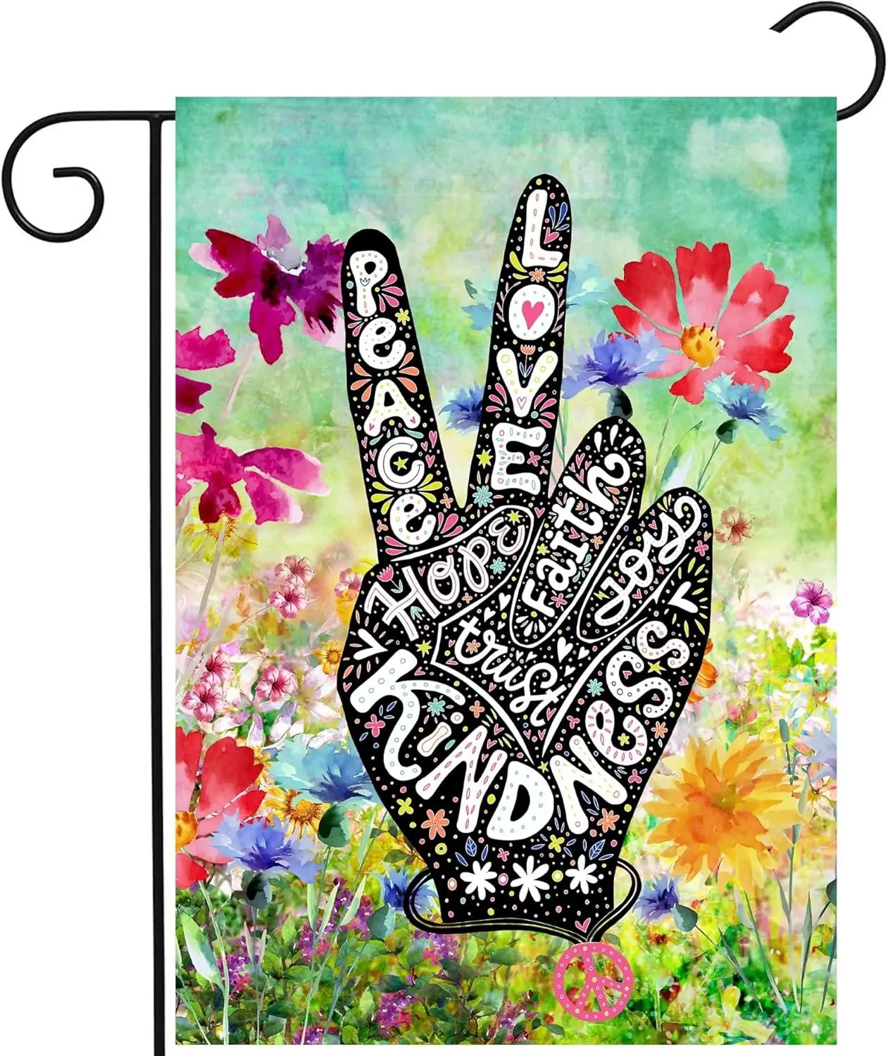 Мира Любовь Цветочные цветы весенние акварельные искусство сад женский 12x18