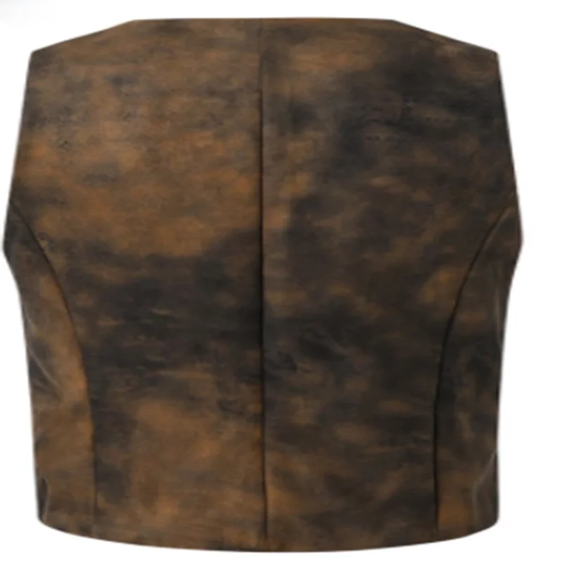 Мужской костюм в стиле ретро из коровьей кожи жилет Западном ковбойском брикет |