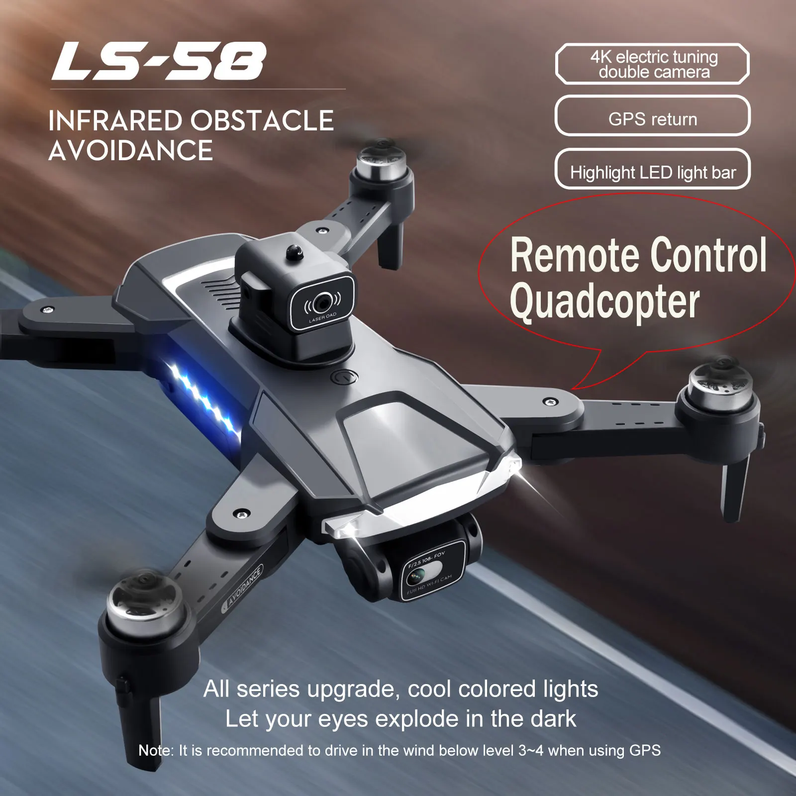 

GPS FPV Foldable Quadcopter 6-axis Gyroscope 4-channel Foldable Drone Aerial Photography Brushless Motor Obstacle Avoidance Toys