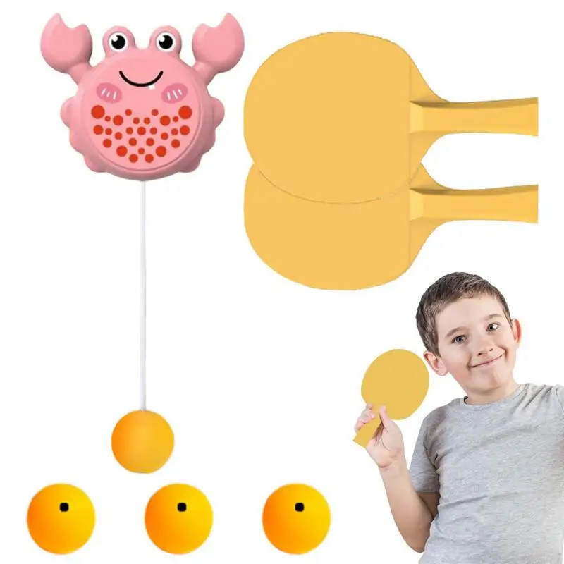 

Table Tennis Trainer Kids Indoor Crab Table Tennis Device Cute Pingpong Balls Training Self Workout Equipment For Kids Improve