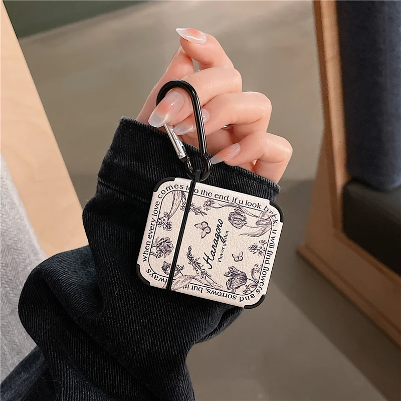 Кожаный чехол для наушников Ins AirPods Pro в стиле ретро с масляным рисунком роз 2/3