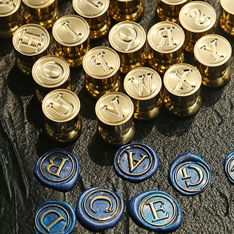 

Восковая печать для скрапбукинга конвертов, сделай сам, ретро, винтаж A-Z письмо, начальное тиснение, персонализированный логотип, герметизирующая печать