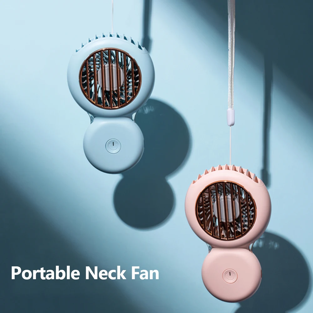 

Handheld Hanging Neck Fan Desktop Portable Usb Rechargeable Fan With Night Light Cute Mini Cooling Fans For Home Outdoor Office
