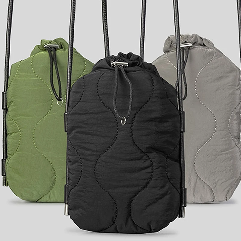 Fashion Quilted Padded Crossbody Bags for Women Designer Down Cotton Shoulder Bag Casual Nylon Messenger Bag Small Phone Purses