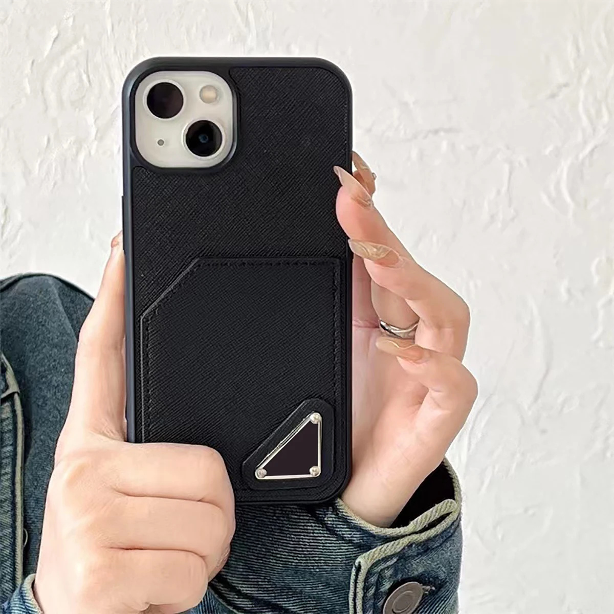 

P is suitable for i14promax mobile phone case leather iphone13 protective cover