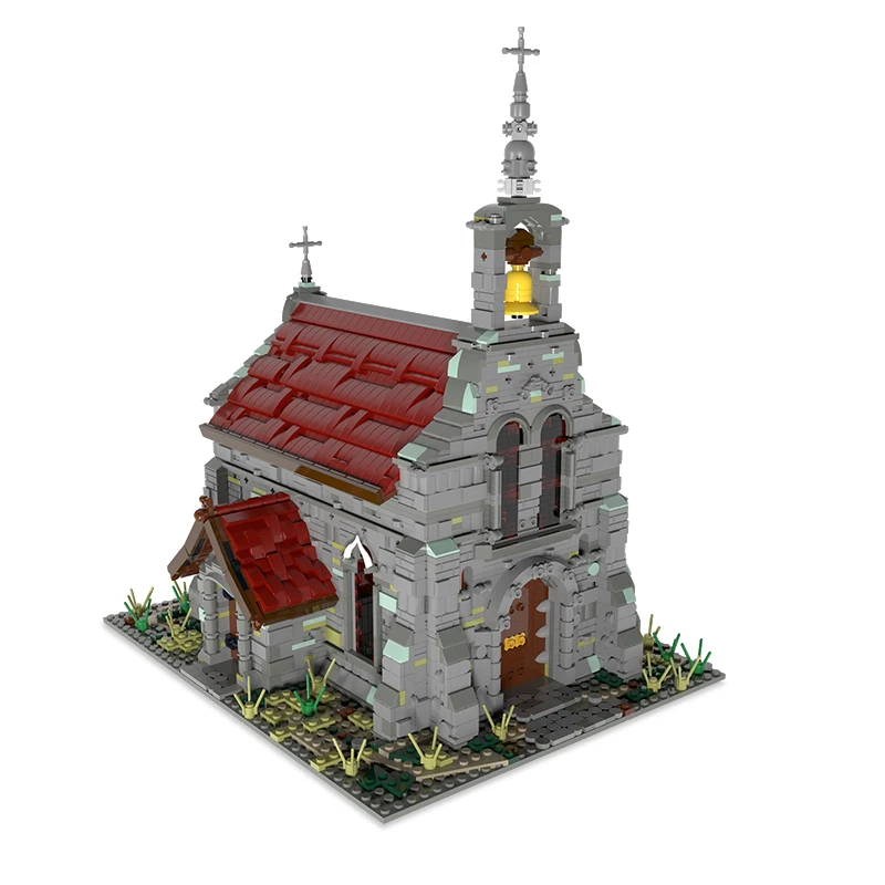 

MOC Architecture Church The Medieval Big Cathedral Building Blocks Kit Town Street View House Bricks Toys For Children Kid Gifts