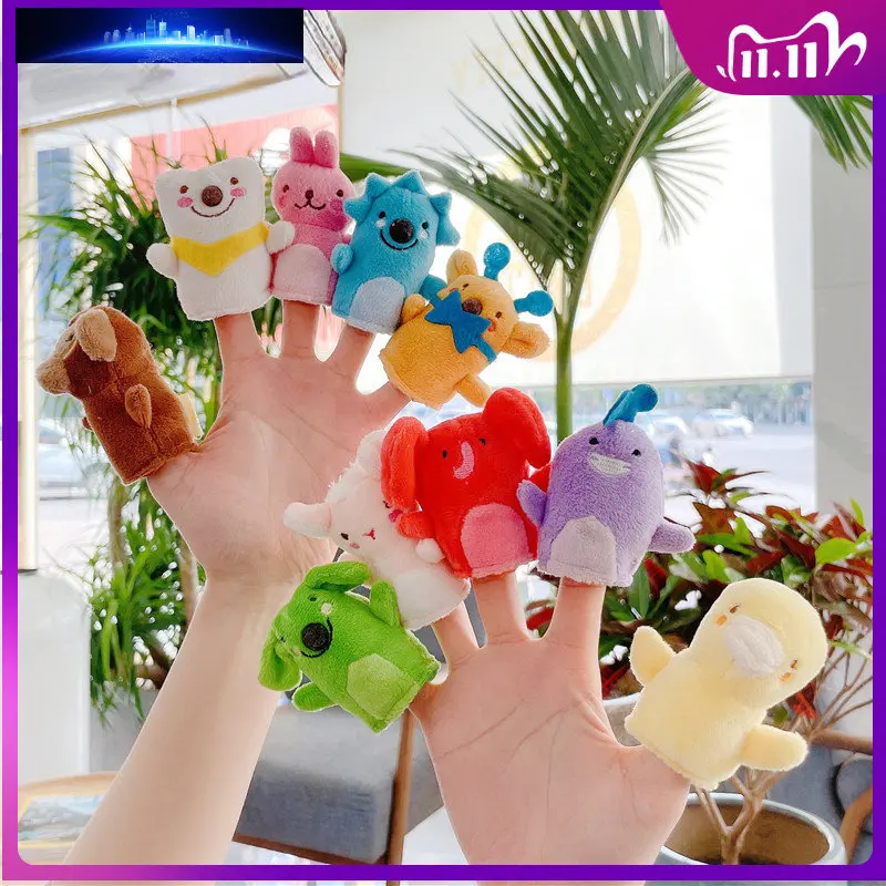 

Creative finger puppet plush toy cartoon animal plush kindergarten early education storytelling props good quality kids gift