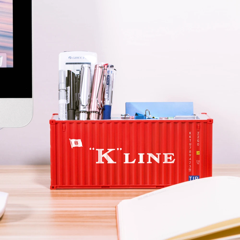 

Настольный Ретро Многофункциональный контейнер для хранения, мини-контейнер для доставки с логотипом на заказ, квадратный пластиковый держатель для карандашей и карандашей, держатель для ручек