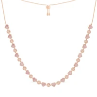 lidu 925 sterling silver 2022 valentines day new pink multiple love necklace bracelet temperament wild collarbone chain