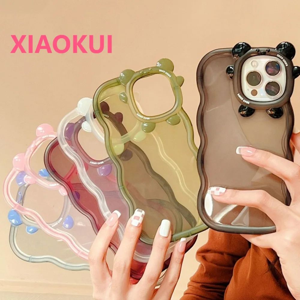 

Clear Cartoon Monster Lens Frame Case For iPhone 13 12 11 Pro Max Candy Shockproof Bumper Transparent Cover for iphone XS XR