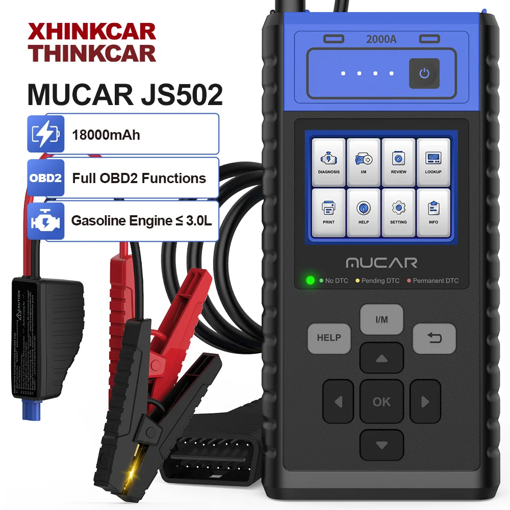 

THINKCAR MUCAR JS502/501 Obd2 Scanner Tools&2000A Jump Starter Power Bank 12V Auto Starting Device Emergency Car Battery Starter