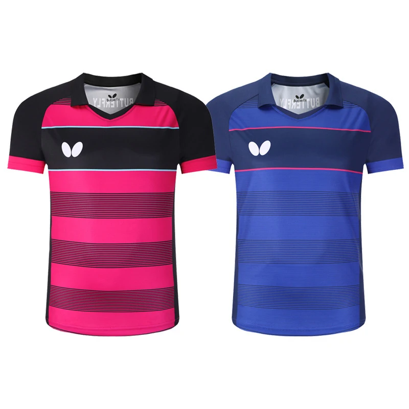 

New Quick Drying Table Tennis Clothes Men Shirt T-shirt With Logo Printing Badminton Uniforms Child Lapel T-shirt -40