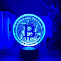 7 color changing battery powered table night 3d lamp acrylic led night light bitcoin for room decorative nightlight touch sensor