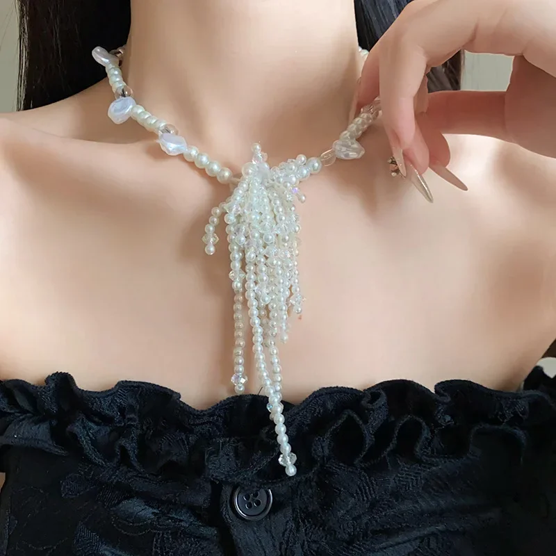 Ожерелья Draweye с жемчугом для женщин нестандартные кисточки винтажные элегантные