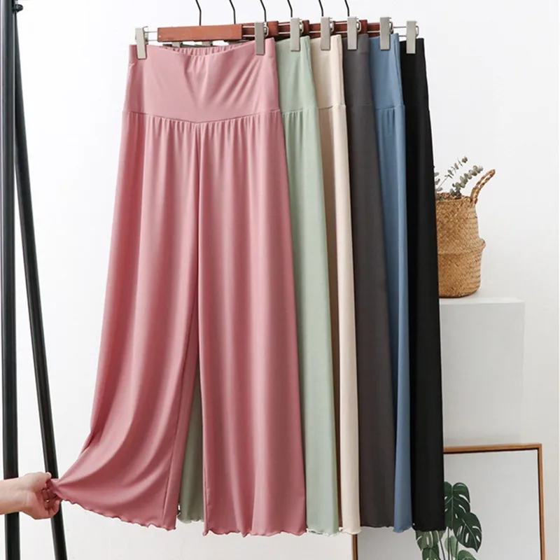 

Spring Summer Pajamas Pant New Pantalones De Mujer Wide Leg Pants Casual Women's Loose Large Size Home Wear Pijamas Trousers