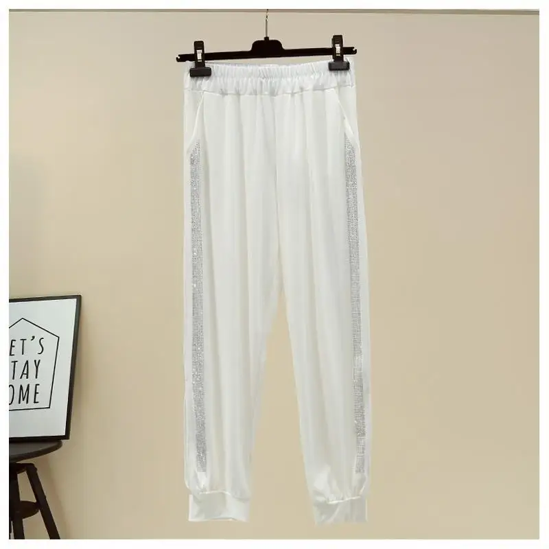 Брюки женские в Корейском стиле свободные облегающие повседневные штаны с