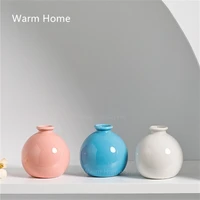 free shipping ceramic mini vase simple japanese living room decoration home vases for small flowers kawaii fairy micro macaron