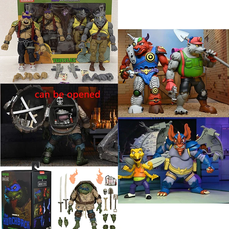 

Original NECA Dirtbag GroundchuckWingnut Screwloose Bebop Rocksteady Turtle Action Figures 2pcs/set Model Toys Collection Doll