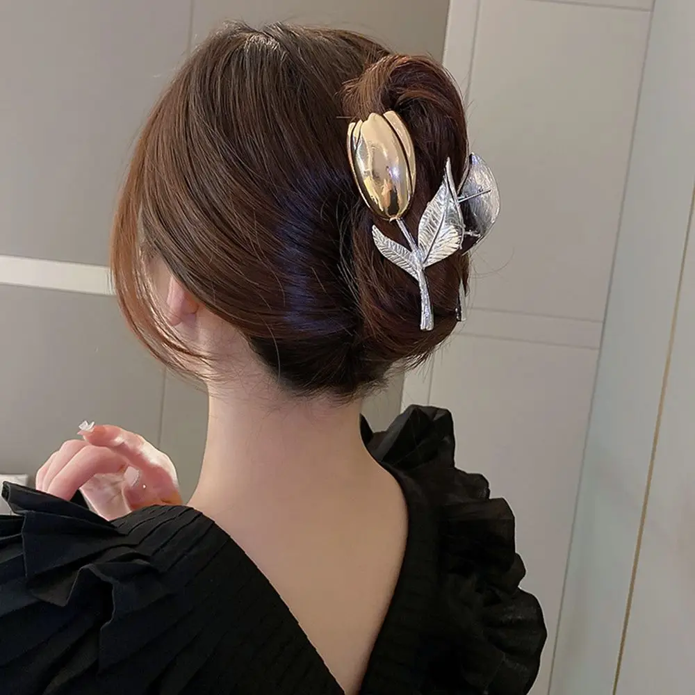 Элегантная заколка для волос в виде акулы милый тюльпан цветок темпераментная