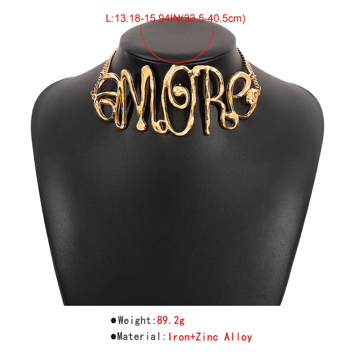 Exaggerated Cool Hollow Out Letter Torques Choker Necklaces for Women Metal Neck Chain Bijoux Steampunk Hip Hop Party Jewelry