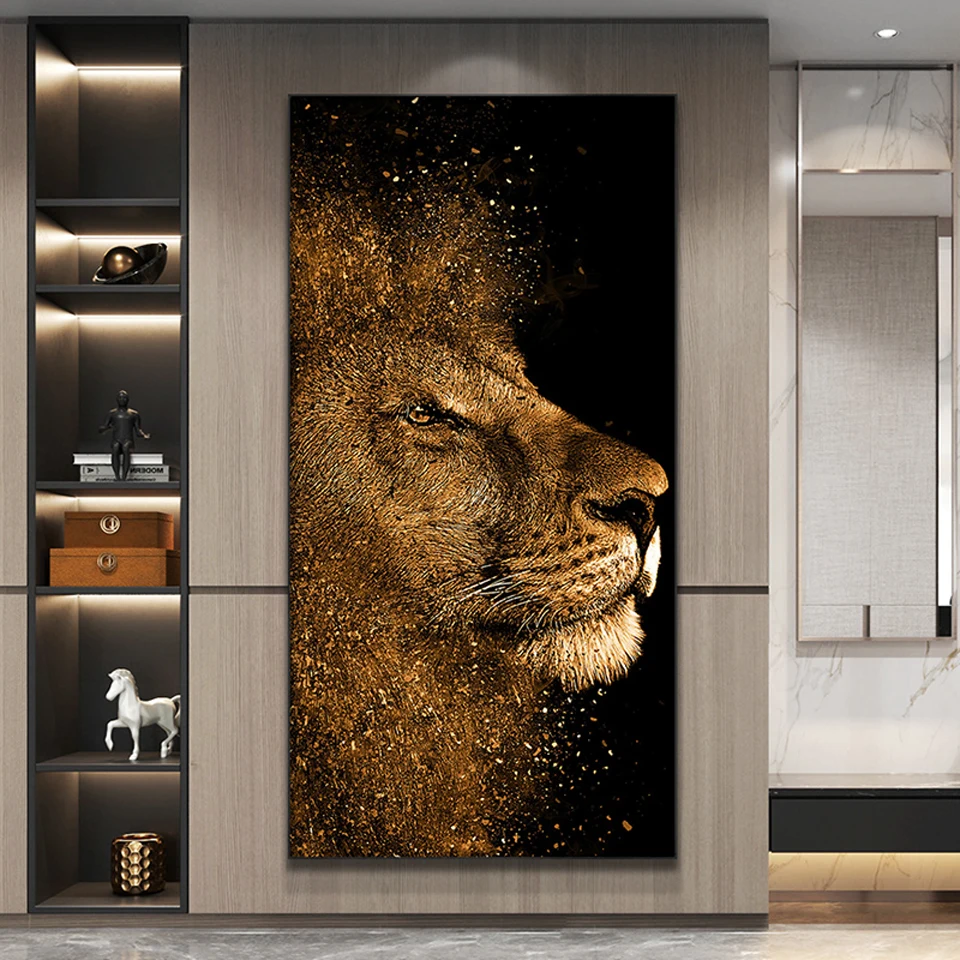 

Украшение для прихожей, коридора, ванной комнаты, вышивка «Король леса», полноразмерная Мозаика из страз, вышивка крестиком, домашний декор