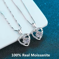 0 8ct moissanite heart pendant necklace sterling silver love heart necklace thanksgiving mothers day anniversary gift for women