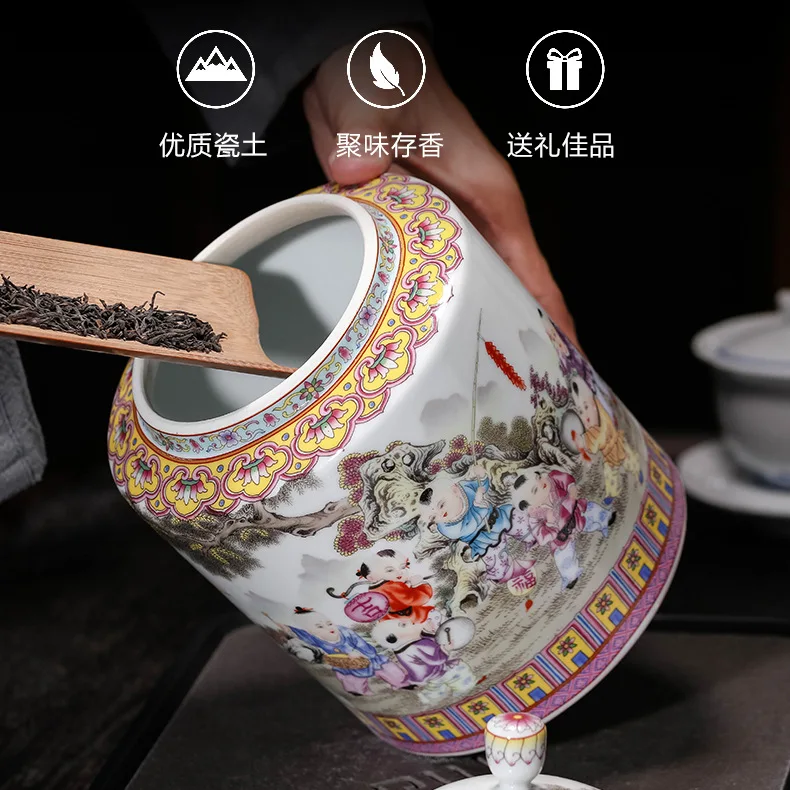 Эмалированная чайная канистра Цзиндэчжэнь чайник белая банка керамическая