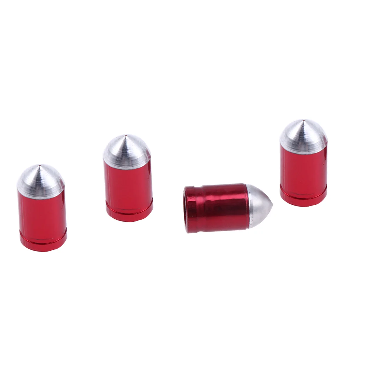 

4pcs French Style Aluminium Alloy Bike Wheel Tyre Air Caps Dust Cover (Red)