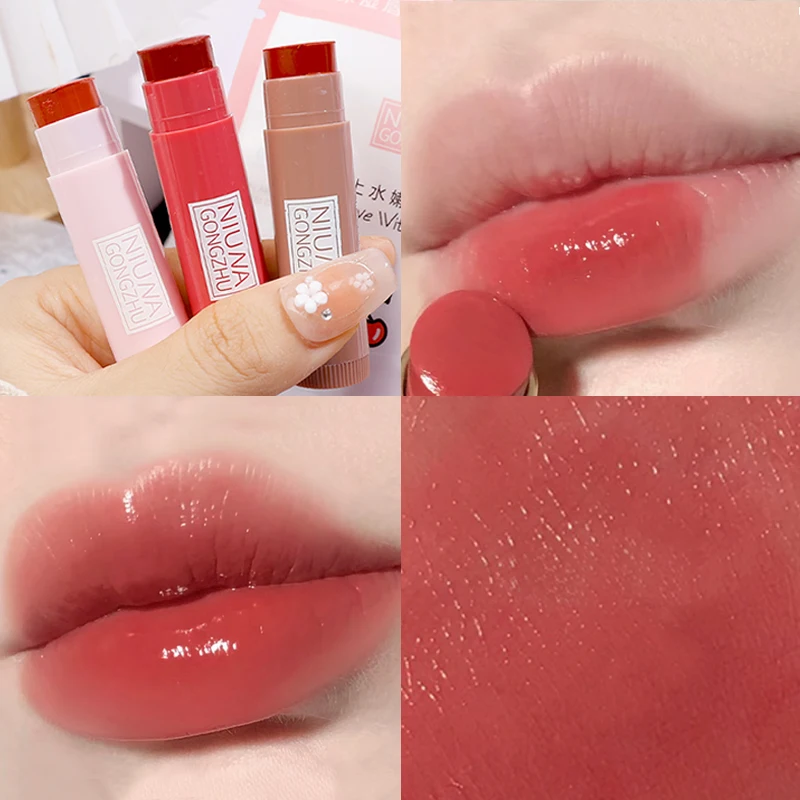 

Jelly Moisturizing Lipsticks Waterproof Lasting Natural Nourishing Solid Lip Gloss Reducing Lips Lines Plump Lips Care Cosmetics