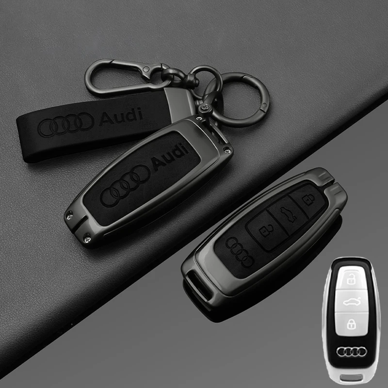 2025 Горячий чехол для автомобильного дистанционного ключа из цинкового сплава, защитный чехол без ключа для Audi A3 A4 B9 A6 A7 4K A8 E-tron Q5 Q8 C8 D5 SQ8 Acce