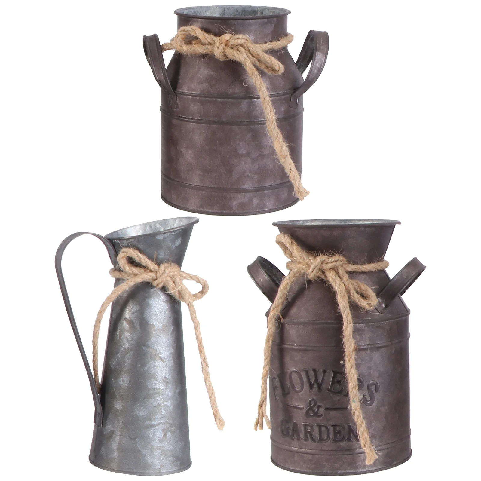 

Bucket Flower Pot Iron Retro Tin Vase Galvanized Rural Planter Metalvintage French Farm Potsrustic Flowers Vases Jugdecorative