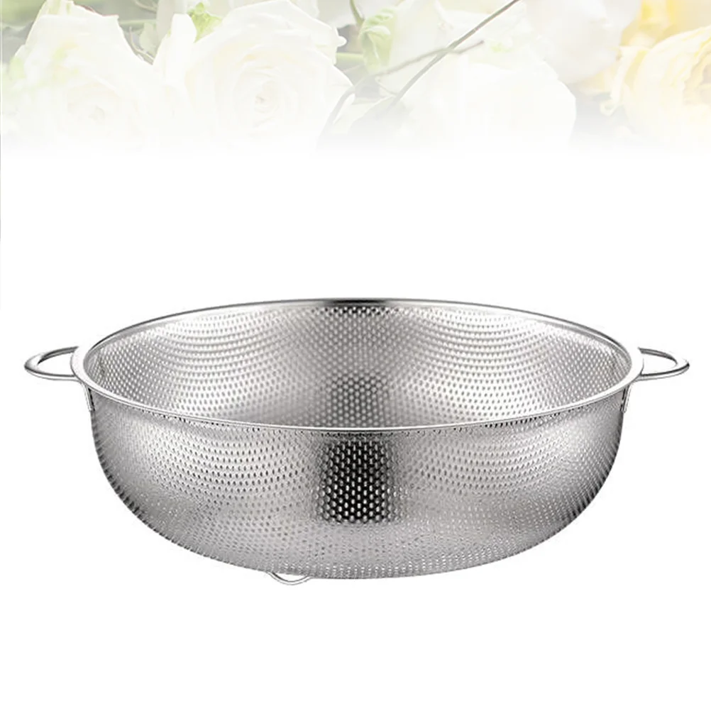 

Basket Strainer Colander Fruit Vegetable Kitchen Washing Bowl Mesh Metal Storage Steel Stainless Food Drain Drainer Rice Staine