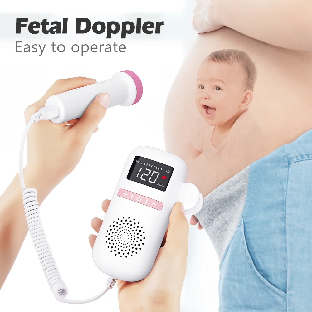 

2.5MHz doppler fetal heart rate monitor baby heart rate monitor home portable doppler fetal monitor LCD display without radiatio