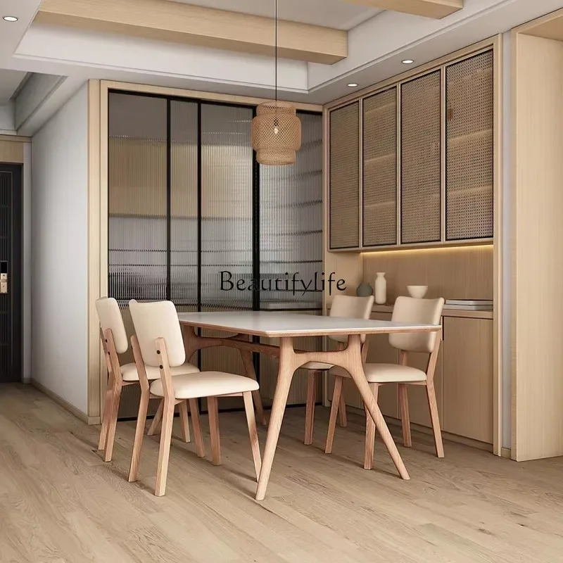 Цельная деревянная стена для маленькой квартиры Современные Простые дужки из