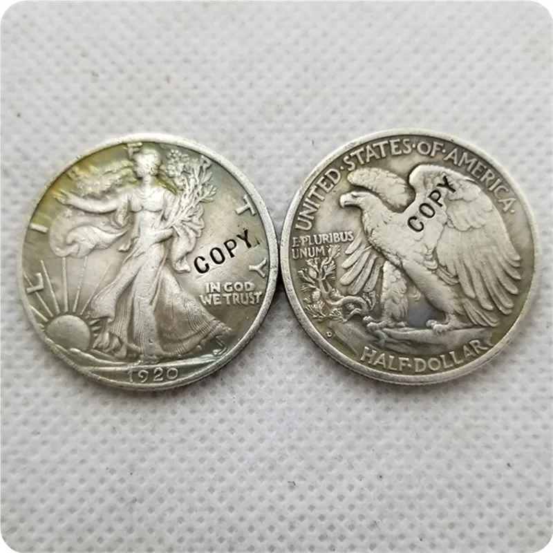 1920-P S D Walking Liberty Половина доллара МОНЕТА КОПИЯ памятные монеты-реплики монет