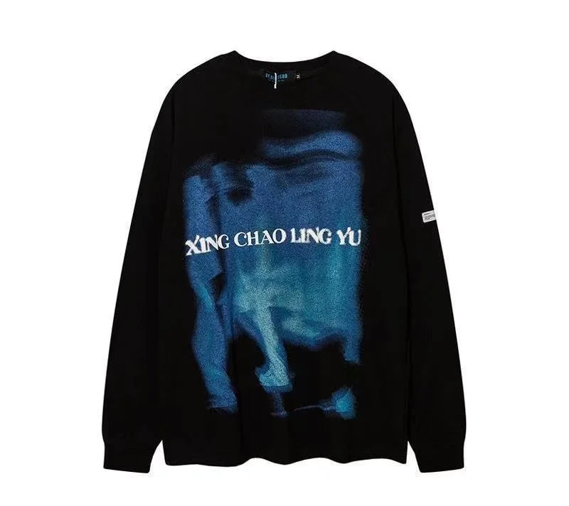 Мужской пуловер оверсайз с длинным рукавом и круглым вырезом | Мужская одежда