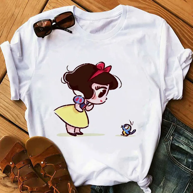 

New Women T-shirts Snow White Printed Harajuku Tops Casual Tee Summer Funy Short Sleeve Female T shirt for Women Clothing