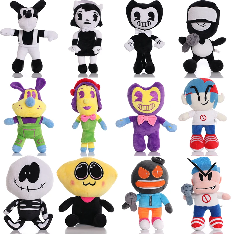

30cm Bendy Plush Toys Game Horror Bendy & Boris & Alice Angel Stuffed Plush Animals Toys for Kids Christmas Gift With Tag